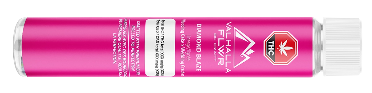 Diamond-blaze-Cosmic-cherry-preroll-tube-horizontal